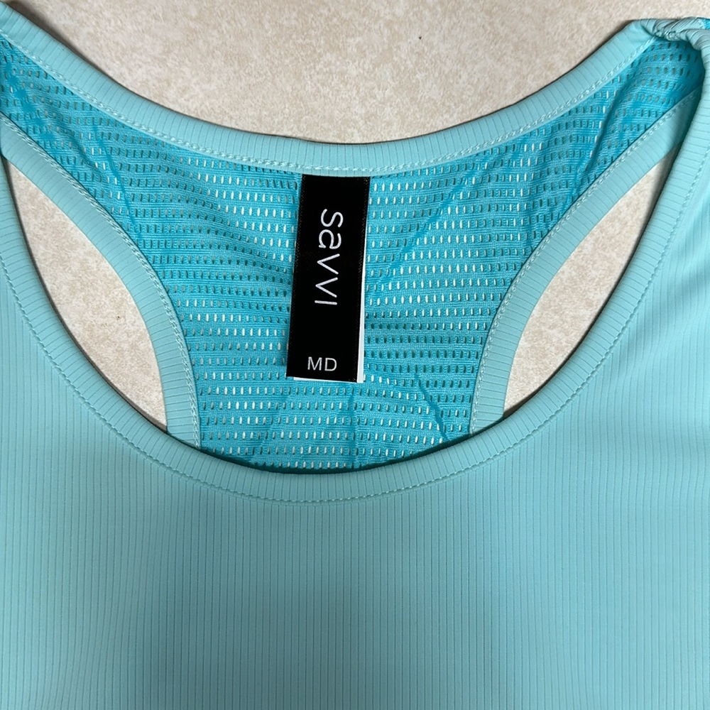 Savvi Racerback Tank - Medium - Blue - Picture 2 of 5